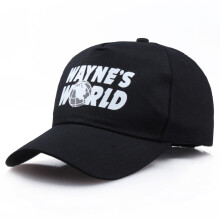 (Black, 58cm )Wayne's World Gedrukte Baseballpet Outdoor Katoen Zonbescherming Uniseks Casual Hoed