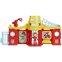 Set de Juego Torre Stark de Spidey y sus Amigos, Incluye Figura de Iron Man de 4 Pulgadas, Juguetes Marvel para Niños 3+