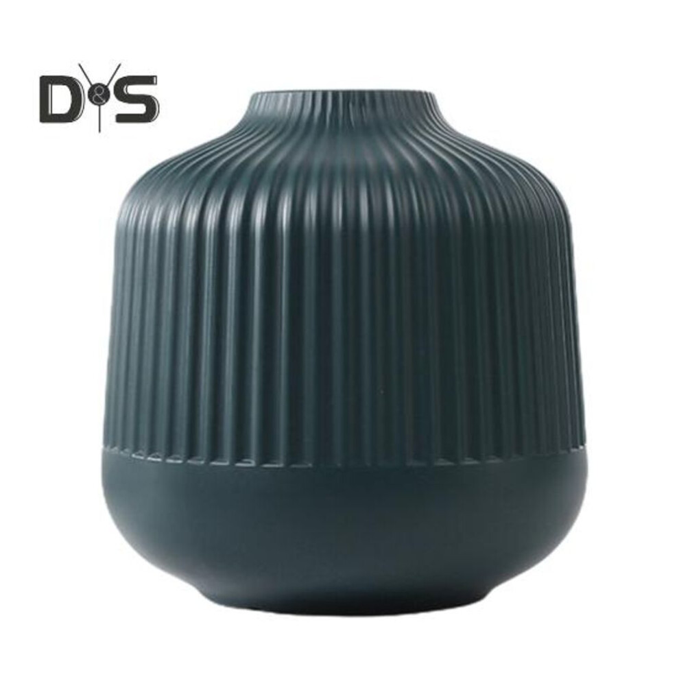 (navy blue) Plastic Flower Vase Indoor Outdoor Modern Real Dried Flower Holder Floral Arrangement Container Living Room Bedroom Table Centerpiece Decoration