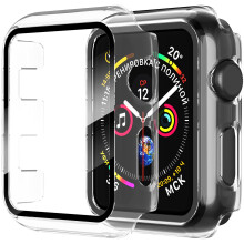 Diruite Confezione da 2 per Apple Watch Serie 8/7/6/5/4/3/2/1 38mm Pellicola protettiva per schermo completo Custodia protettiva in vetro tempera