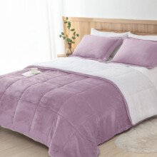 Seward Park Lavender Purple Fuzzy Sherpa Comforter Set Twin XL Size All Season Fleece Blanket for Girls Soft Warm Winter College Dorm Bedding Sets