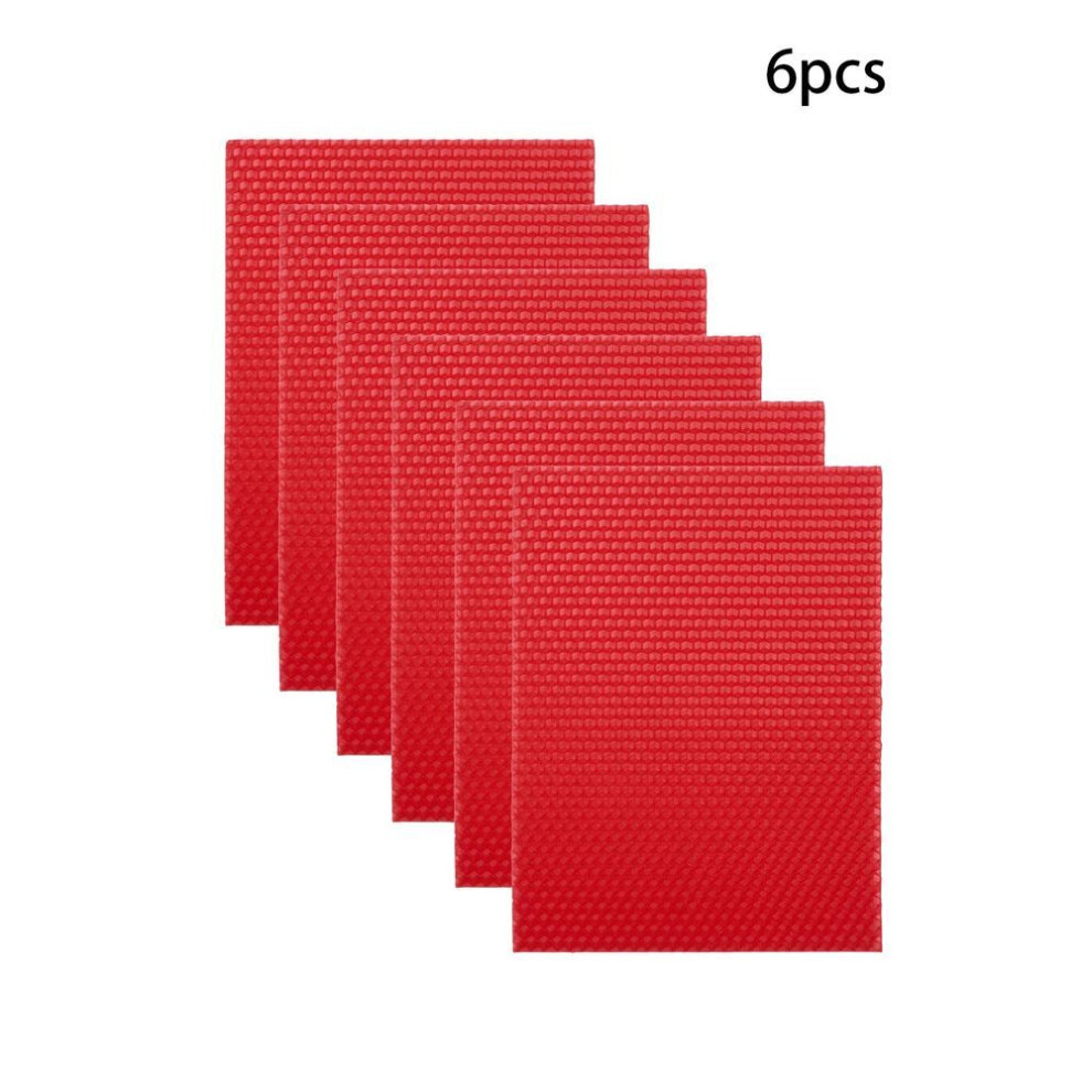 (red) 6pcs 15*20cm Color Beeswax Sheet Candle Roll Handmade Smokeless Candle Making Honeycomb Wax Slice Parent-child Activity Material