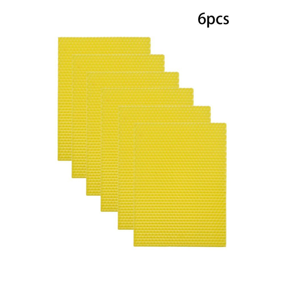 (yellow) 6pcs 15*20cm Color Beeswax Sheet Candle Roll Handmade Smokeless Candle Making Honeycomb Wax Slice Parent-child Activity Material