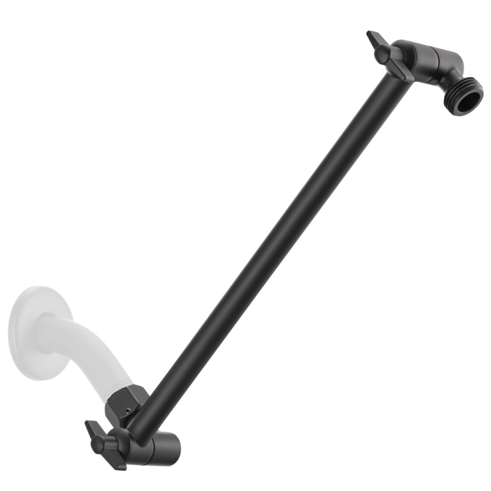 11 Inch Adjustable Shower Head Extension Arm With Locking Set Screw Singing Rain Brass Matt Black Angle Height Adjustable Easy To Install G1/2 Univ 724087587437