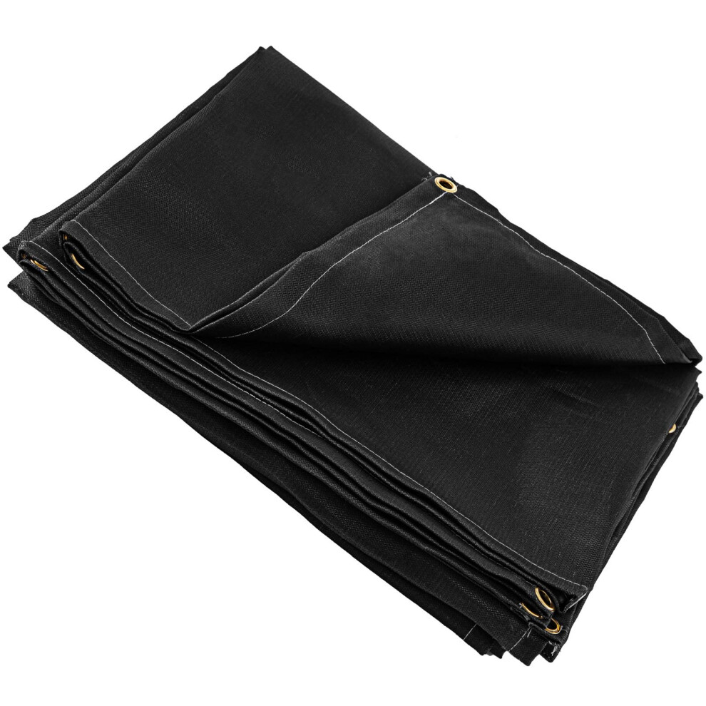 VEVOR 8 x 10 Ft Welding Blanket Black Fiberglass Blanket Portable Fiberglass Fire Retardant Blanket Welding Mat Welding Fireproof Thermal Resistant In
