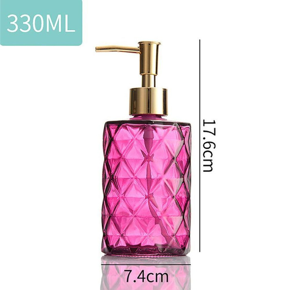 (rose red) 330ml Bathroom Soap Dispenser Portable Glass Travel Liquid Hand Sanitizer Container Shampoo Body Wash Dispenser Accessories