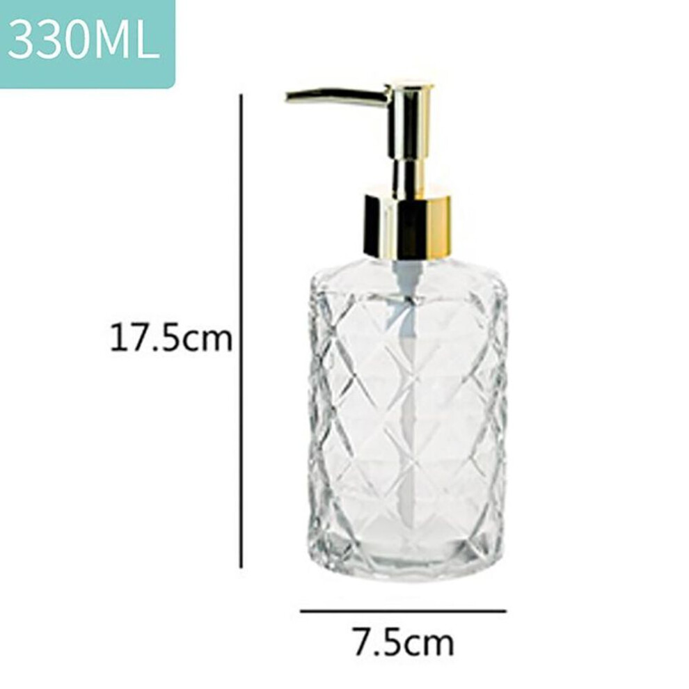(transparent) 330ml Bathroom Soap Dispenser Portable Glass Travel Liquid Hand Sanitizer Container Shampoo Body Wash Dispenser Accessories