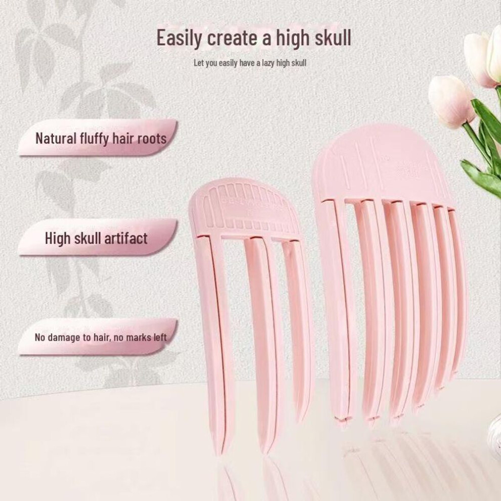 (pink, Combination Comb) Korean Wind-Shaped Fluffy Hair Root Clip for Women