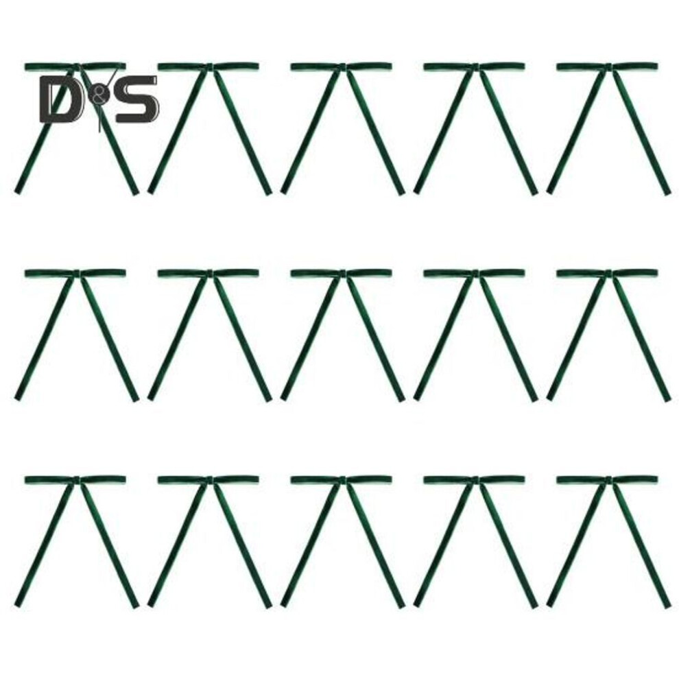 (dark green, 15 pcs) 15/30Pcs Christmas Velvet Bow Xmas Tree Gift Wreath Velvet Bows DIY Crafts Decoration for Indoor Outdoor Home Wedding Decor