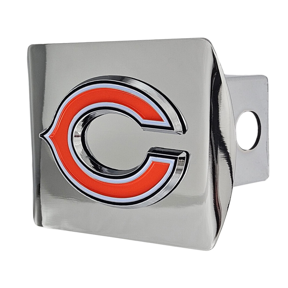 Fanmats 22543 Chicago Bears Hitch Cover - 3D Color Emblem 3.4""""X4"""" Orange 842281125436