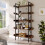 Living And Home 5 Tier Industrial Shelving Unit Bookcase Display Shelf 2