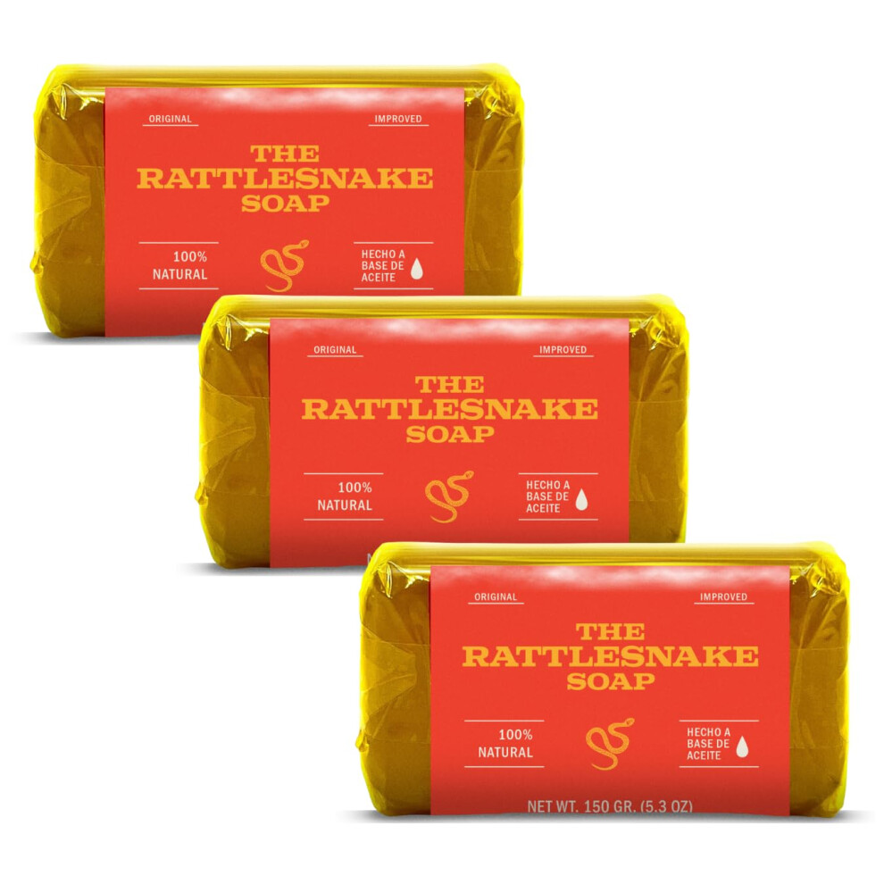 Yerbero - 3-Pack - Rattlesnake Soap 150 Gram Per Stuk - (Hecho A Base De Aceite) 5,3 Oz. Groot Formaat - Gemaakt In Mexico.-image