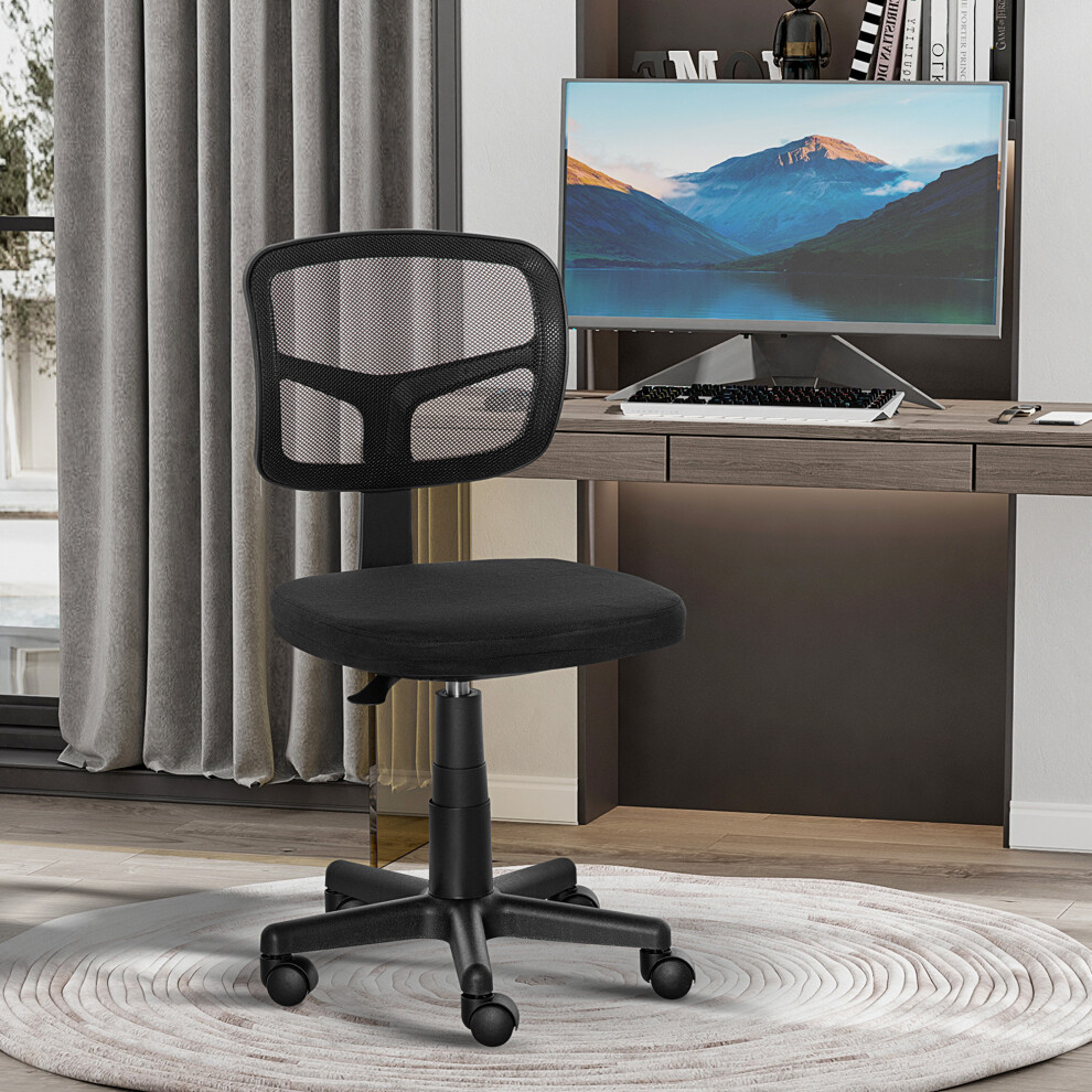 Ergonomic Mesh Office Chair Swivel Desk Chair Armless Black Adjustable - Image 4