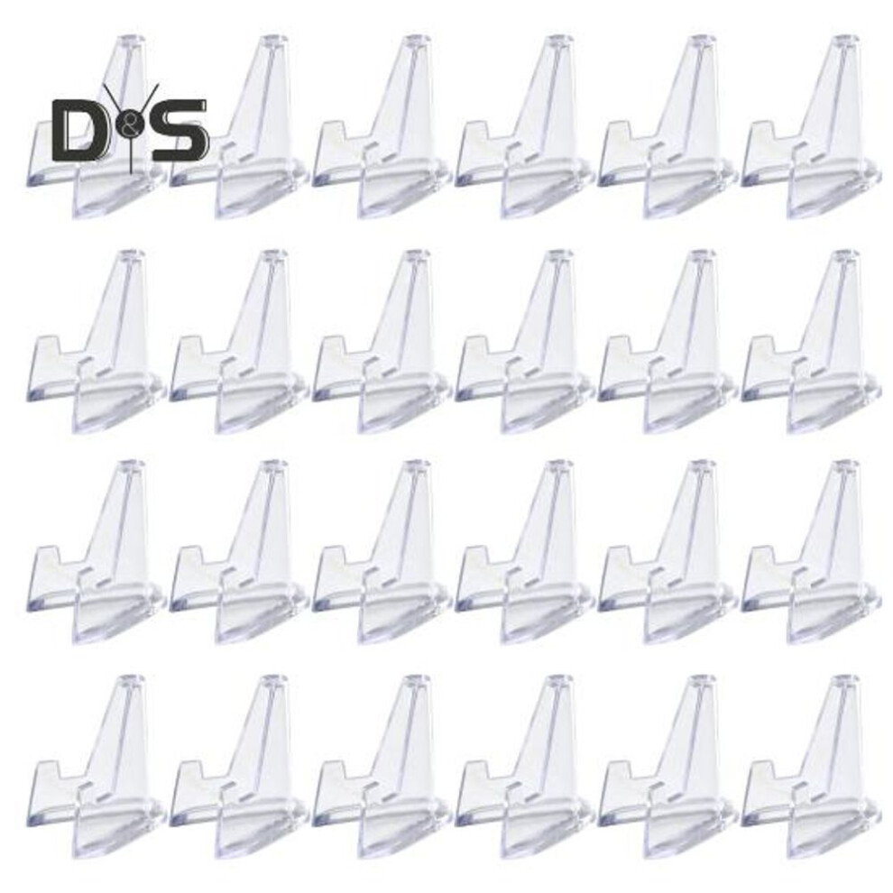 (as the picture, S) 24Pcs Clear Coin Stand Mini Stable Triangle Collection Card Photo Small Artwork Badge Commemorative Medal Display Holder Show Rack