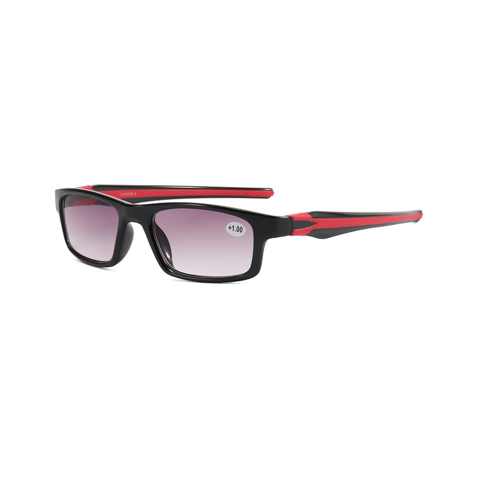 Red (, +2.50) Reading Glasses Mens Womens Sports Silicone Temple Reader +1.0 ~ +4.0