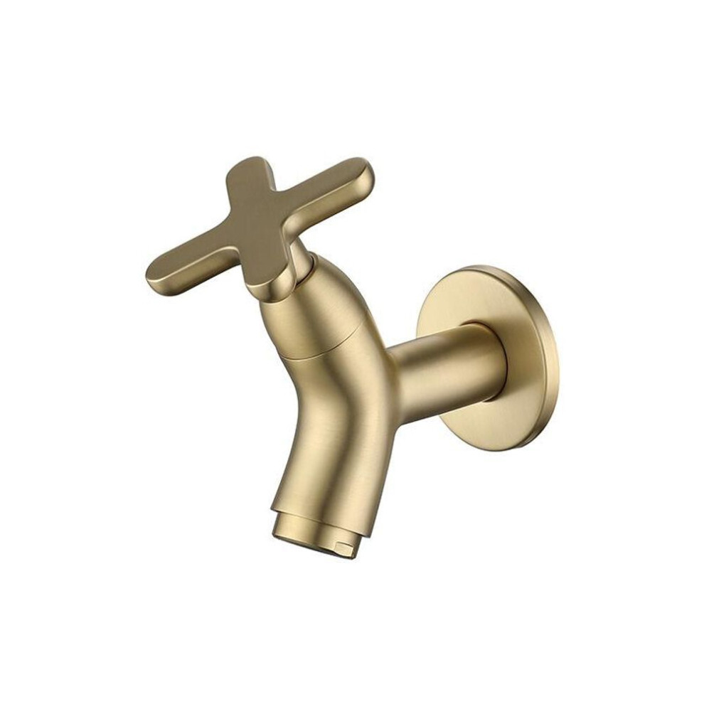 (gold) Wall Mounted Basin Faucet Mop Pool Brass Tap Outdoor Garden Faucet Single Cold Water Bathroom Accessories Kitchen Sink Faucets
