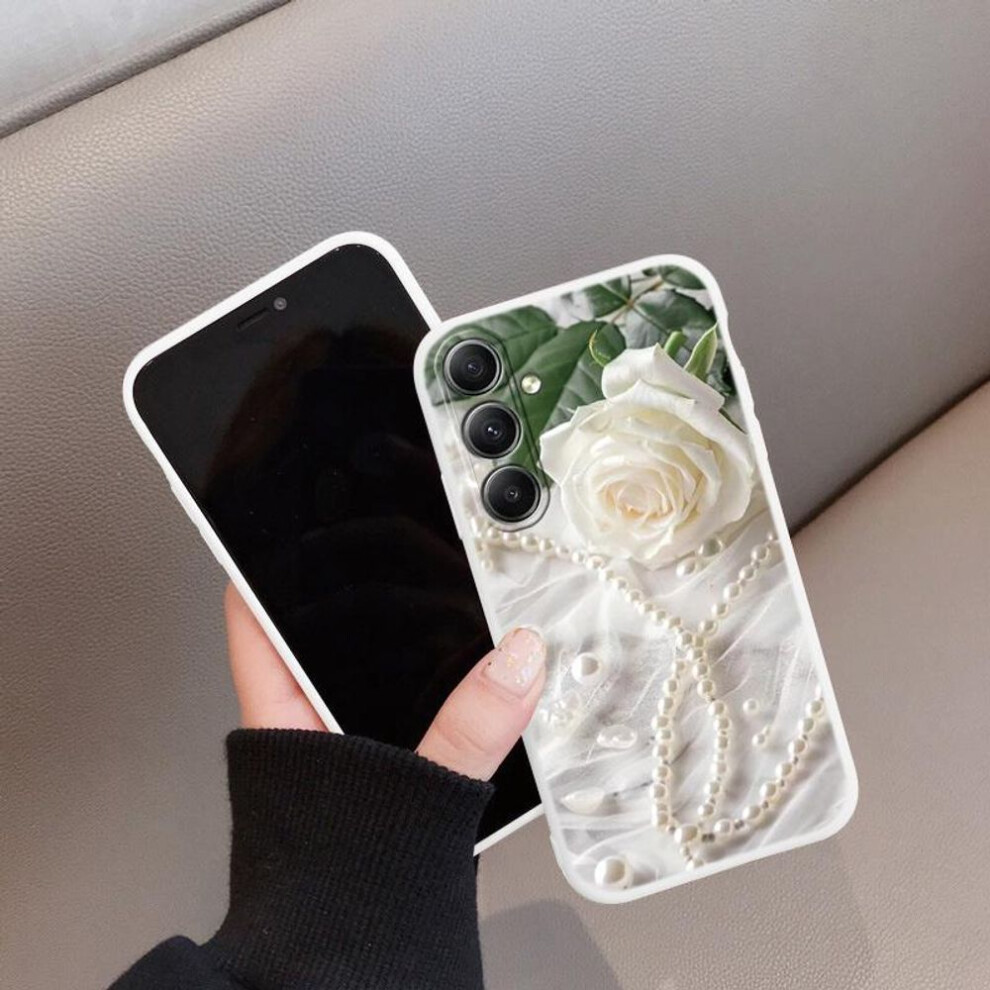 (white, Samsung Galaxy S22 Ultra) Luxury Flowers Case For iPhone Samsung A55 A35 S24 FE S25 Xiaomi Redmi Note 13 Pro 14C Huawei Honor Shockproof Phone Bumper Anti-Scratch Matte Cover