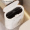 (black) Modern Waste Basket Large Capacity Marble Pattern Trash Can Multi-Purpose Use Bathroom Narrow Small 5