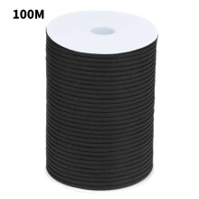 (Black) 4mm 100m 300ft 7 Strand Core Paracord Parachute Cord Camping Tent Outdoor Rope