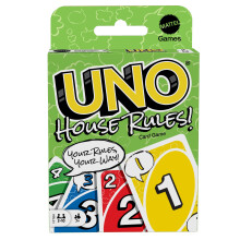 Mattel Games UNO House Rules Card Game for Kids Adults Families Game Night & Parties Players Can Make Up Rules