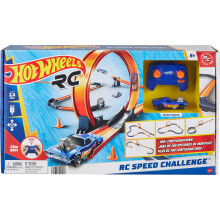 Hot Wheels RC-Spielzeugauto-Set mit ferngesteuertem Fahrzeug im Ma stab 1:64 und ber 30 Rennstreckenteilen zum Erstellen mehrerer Konfigurationen