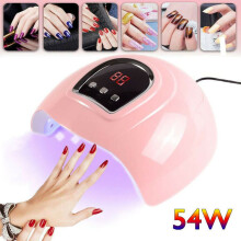 54w Pro Nail Polish Dryer Lamp Led Uv Gel Acrylic Curing Light 3 Timers Manicure