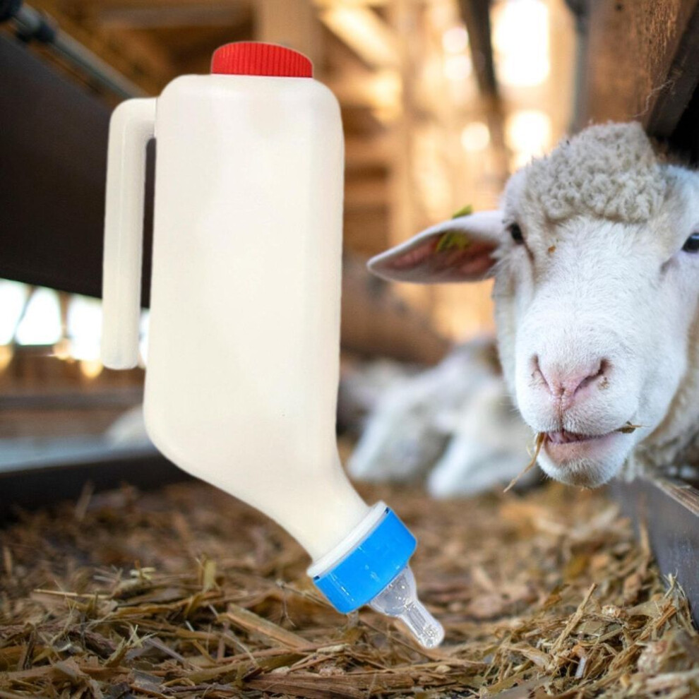 (800ml 14cm) Calf Milk Feeder Bottle with Nipple Sheep Lamb Bottle Holder 500ml