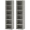 Homcom HOMCOM Set of 2 CD Storage Units with Adjustable Shelves Cement Grey 8