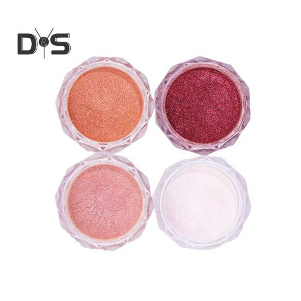 4 Boxes Nail Powder for Valentine's Day Nails Design Metallic Mirror Effect Holographic Glitter Powder Reflective Pigment Dust Nail Powder for