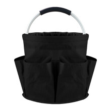(Black) Collapsible Basket with Handles,Portable Picnic, Beach, Garden Harvest,Market Shopping Basket, Home Storage, Bathroom Organizer