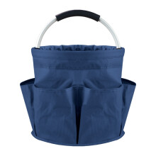 (Navy) Collapsible Basket with Handles,Portable Picnic, Beach, Garden Harvest,Market Shopping Basket, Home Storage, Bathroom Organizer