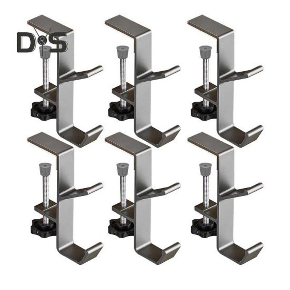 (grey, 6pcs) 1/2/4/6pcs Christmas Stocking Holders Rust-proof Scratch-resistant Adjustable Garland Hangers Fireplace Stocking Holders