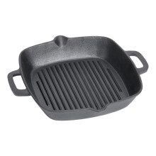 Garden Sanctuary 19CM Ridged Cast Iron Grill Pan with Handles