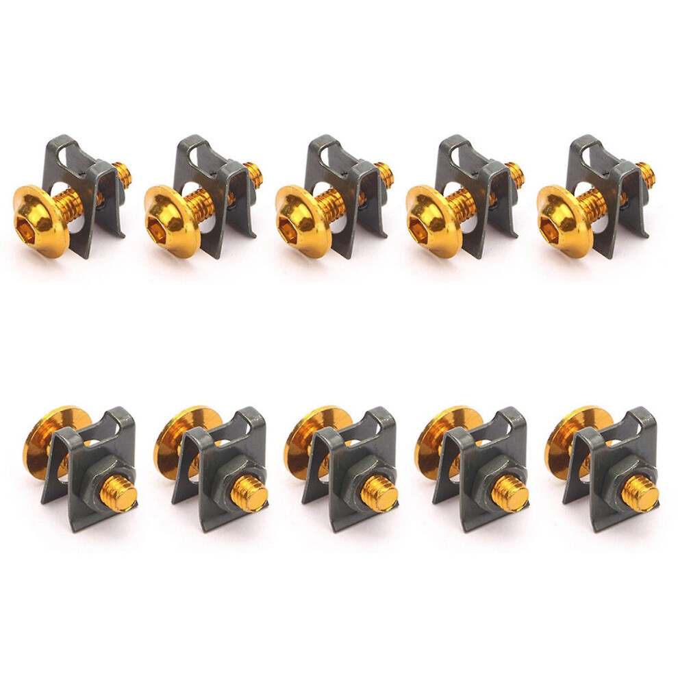 (As Show, One Size) 10Pcs Motorcycle M6 6Mm Fairing Bolts Kit Spire Speed Fastener Clip Screw Nut 6909775532218