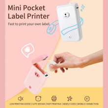 (As show, One size) AIMO D30S Label Maker Machine Mini Pocket Thermal Label Printer All in One BT Connect Smart Recognize Adhesive Tag DIY Date Journal Study Sticker Labe