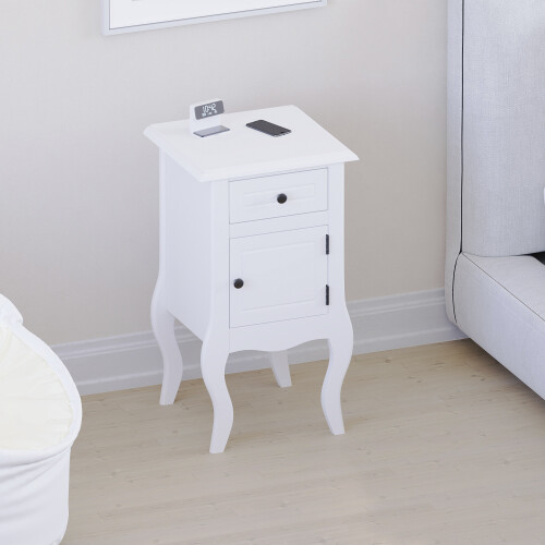 Vida Designs (Single) Nishano White 1-Drawer 1-Door Bedside Table 2