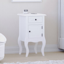 (Single) Nishano White 1-Drawer 1-Door Bedside Table