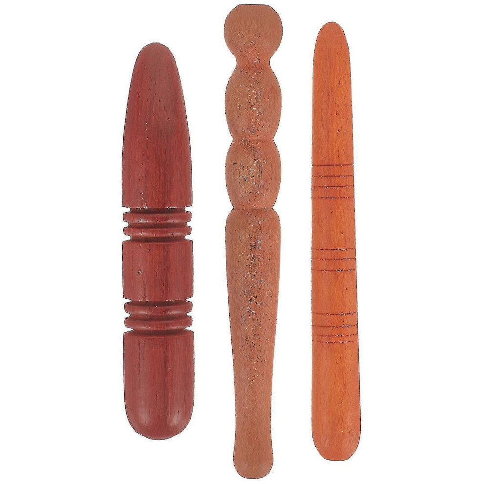 (As show, One size) 3pcs Wooden Massage Sticks Reflexology Tools Foot Massaging Sticks Acupuncture Point Sticks