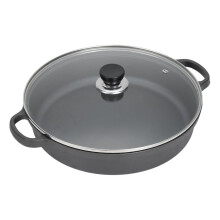 (25cm) Garden Sanctuary Round Cast Iron Stew Pot Pan with Lid