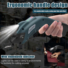 (As show, One size) 4.2V Electric Cloth Cutter High Speed Motor Portable Fabric Cutting Machine Handheld Paperboard Sponge Leather Rugs Carpet Trimmer