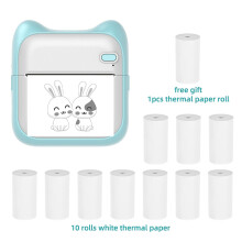 (As show, One size) Mini Pocket Photo Printer Portable Thermal Printing Machine 203dpi Wireless BT Connection for Pictur