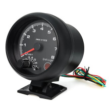 (As show, One size) 3.75'' Car Universal Black Tachometer Gauge Blue Inter Shift light 0-8000 RPM