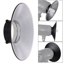 (As show, One size) 120 Degree Wide-angle Photography Flash Reflector Bowens Mount Diffuser Dish Aluminium Alloy Shootin