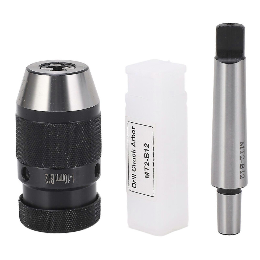 (As Show, One Size) Drill Chuck 1 To 10Mm B12 Self Tightening Keyless Drill Chuck With Mt2 To B12 Arbor 6909775986721