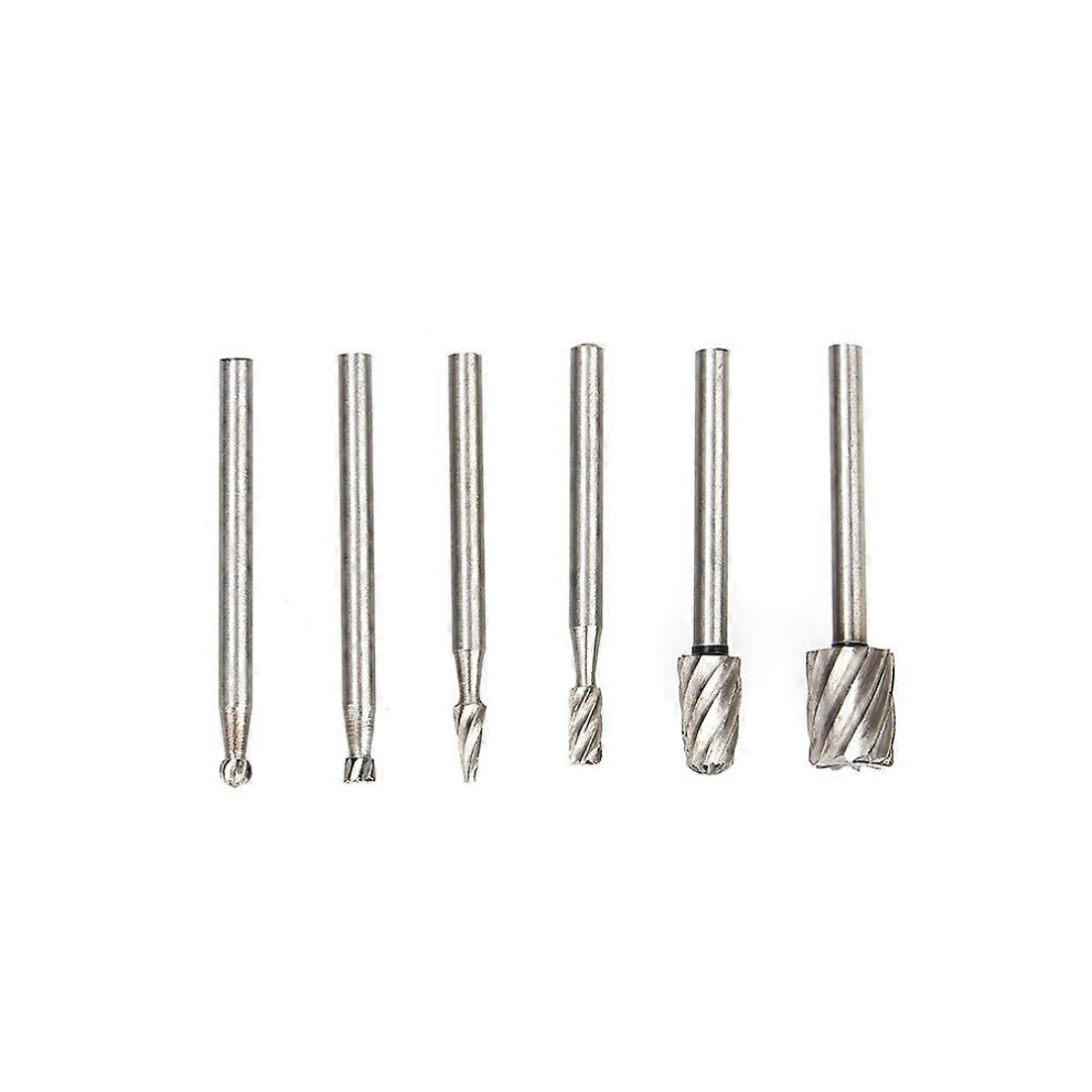 (As Show, One Size) 6Pcs Hss Burr End Mill Cutter File Rotary Tool Router Bit Set 3.17Mm-8Mm Head Sg 6909775975930
