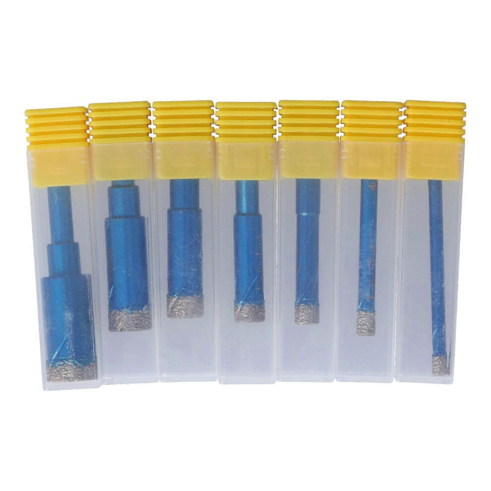 (As Show, One Size) 7Pcs Dry Diamond Drill Bit 516Mm Hole Saw Round Shank Vacuum Brazed For Ceramic Tile 6909775967119