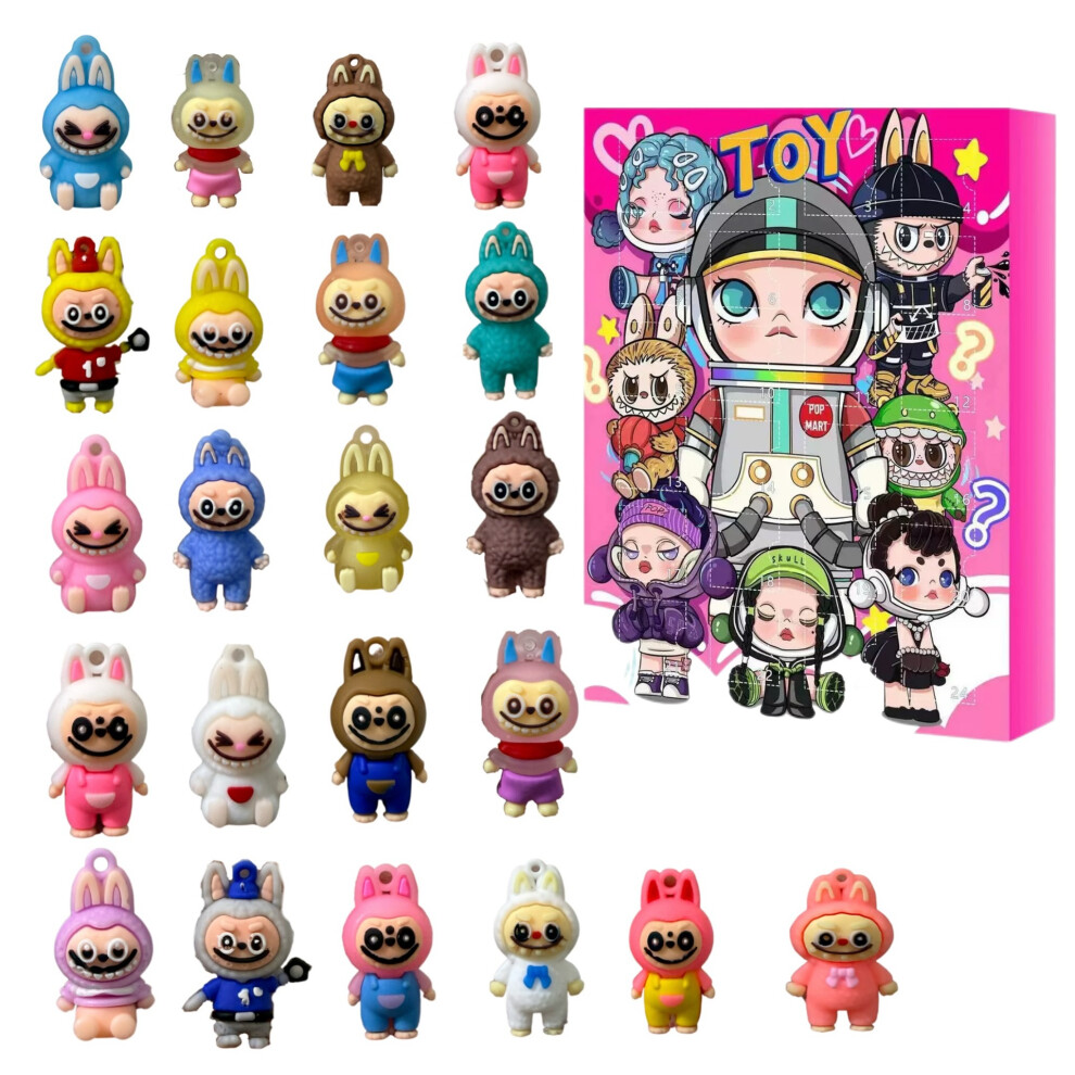 POP MART 24 Day Christmas Halloween Gifts Box Countdown Surprise Advent Calendar Boxes PVC Decoration Home Toys For KIds Gifts