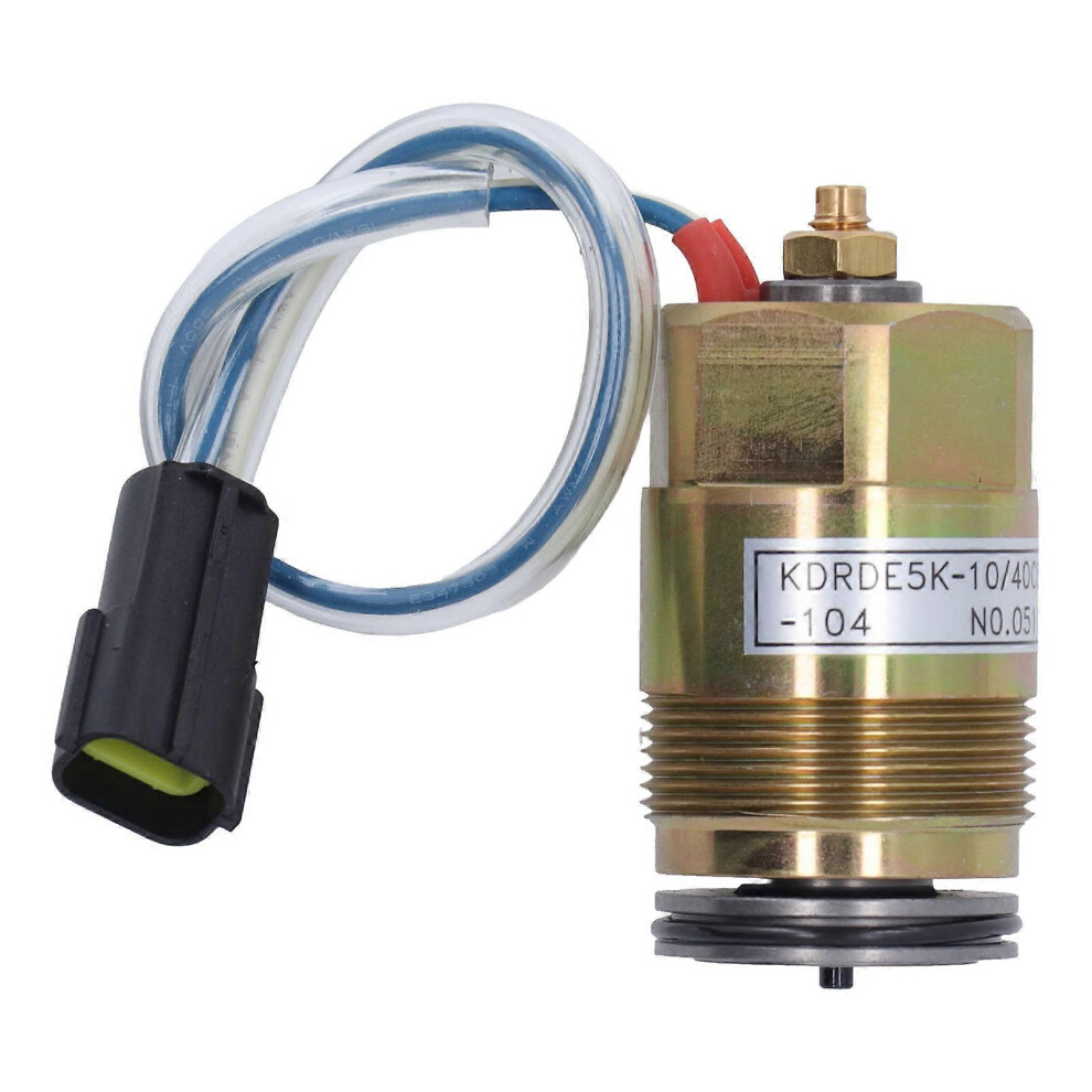 (As Show, One Size) Hydraulic Pump Solenoid Valve Brass 2 Pins Excellent Performance Excavator Solenoid Valve For Kobelco Sk200 6E 6909775975466