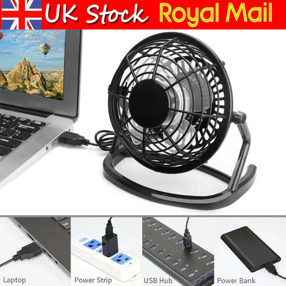 Mini USB Desk Fan Small Quiet  Cooler USB Powered Portable Table Fan