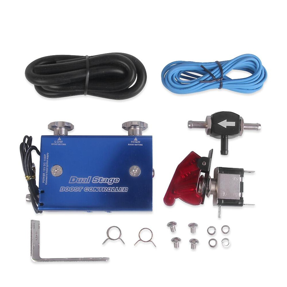 (As Show, One Size) Dual Stage Electronic Turbo Boost Controller Turbocharger Psi Boost Controller Kit 6909775531938